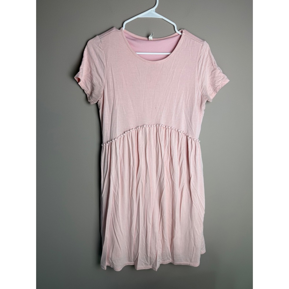 PinkBlush Maternity Dress Short Sleeve Empire Waist Light Pink Small 8312